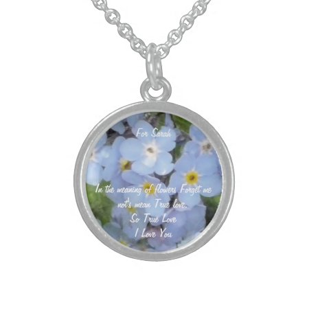 Forget Me Not. Personalized, I Love You Pendant .