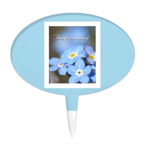 Forget_Me_Not photo on blue Cake Topper
