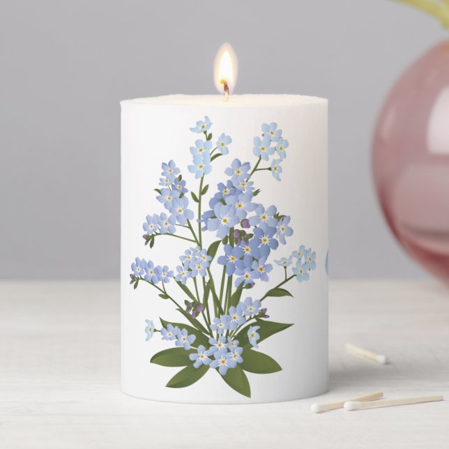 Forget me not  pillar candle (In Situ)