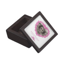 Forget-me-not pink white heart photo keepsake gift box