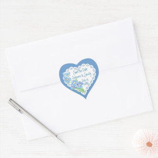 Forget me not Save the Date Customize Flower  Heart Sticker
