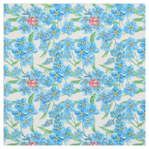 Forget me not seamless floral pattern fabric