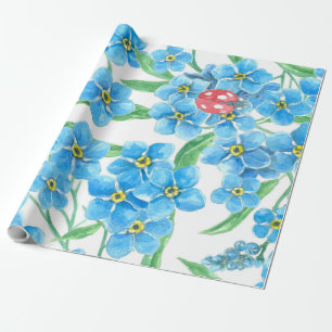 Forget me not seamless floral pattern wrapping paper