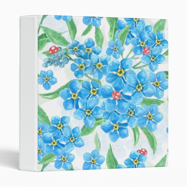 Forget me not seamless pattern 3 ring binder (Front/Spine)