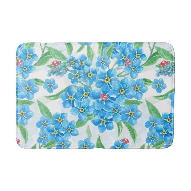 Forget me not seamless pattern bath mat (Front)