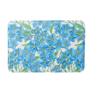 Forget me not seamless pattern bathroom mat