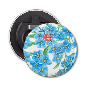 Forget me not seamless pattern bottle opener