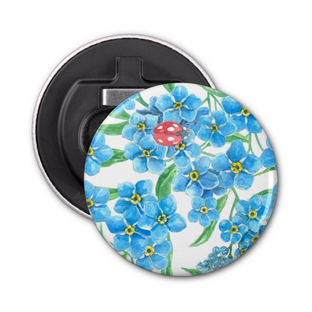 Forget me not seamless pattern bottle opener (Front)