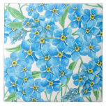 Forget me not seamless pattern ceramic tile<br><div class="desc">Watercolor seamless pattern design with forget me not flowers.</div>