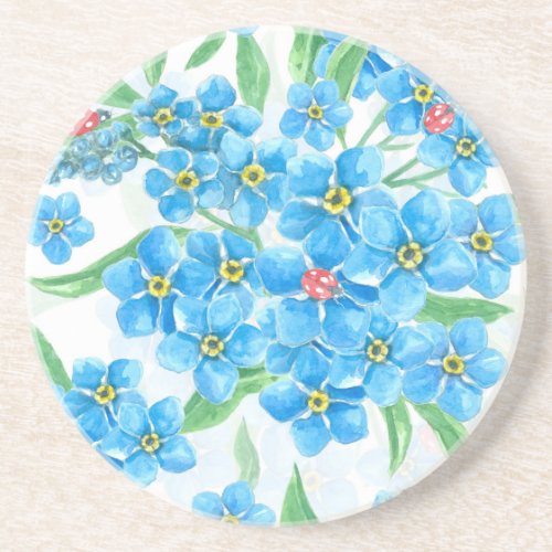 Forget me not seamless pattern coaster