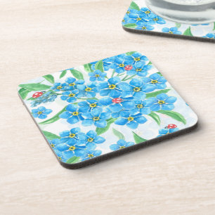 Forget me not seamless pattern coaster