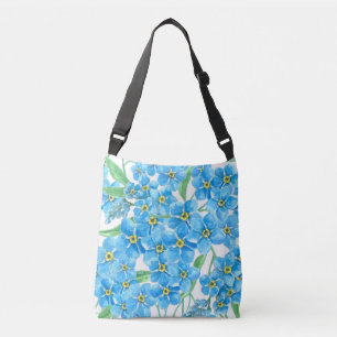 Forget me not seamless pattern crossbody bag