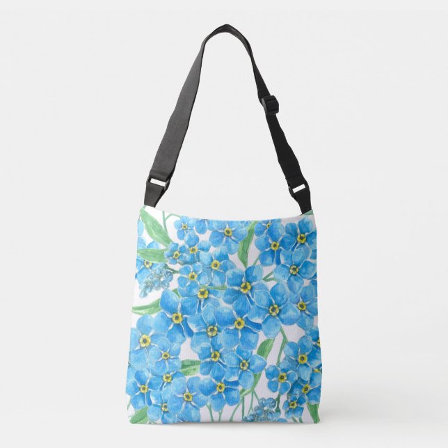 Forget me not seamless pattern crossbody bag (Front)