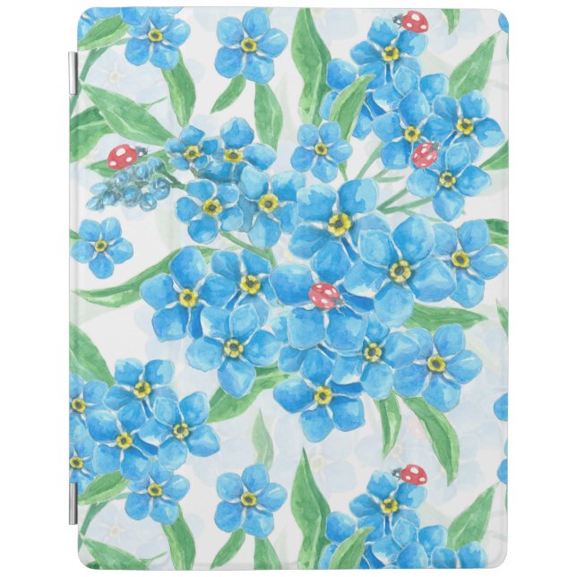 Forget me not seamless pattern iPad smart cover (Front)