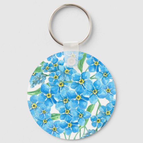 Forget me not seamless pattern keychain