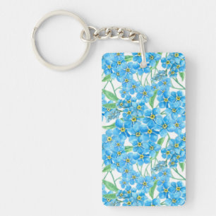 Forget me not seamless pattern keychain