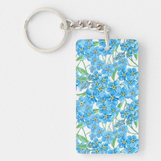 Forget me not seamless pattern keychain (Front)