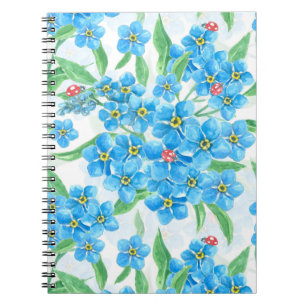 Forget me not seamless pattern notebook