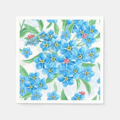 Forget me not seamless pattern paper napkins