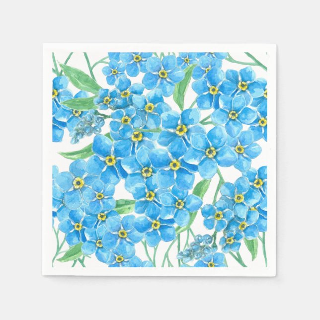 Forget me not seamless pattern paper napkins (Front)