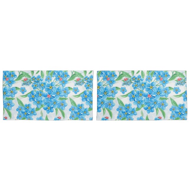Forget me not seamless pattern pillowcase (Front-Set)