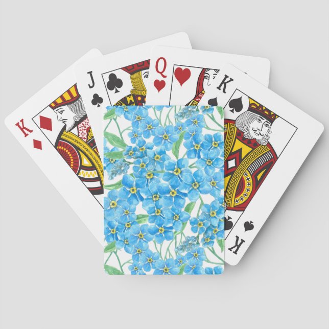 Forget me not seamless pattern poker cards (Back)