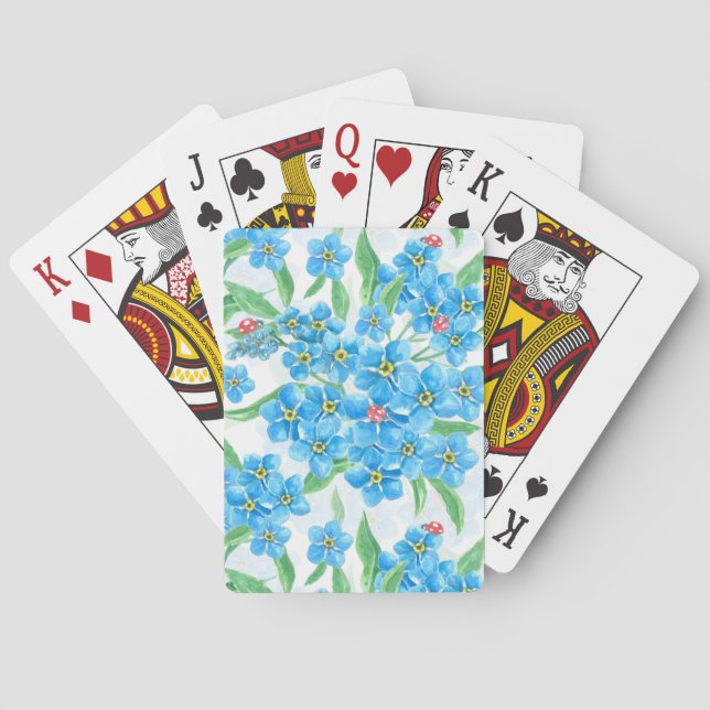 Forget me not seamless pattern poker cards (Back)