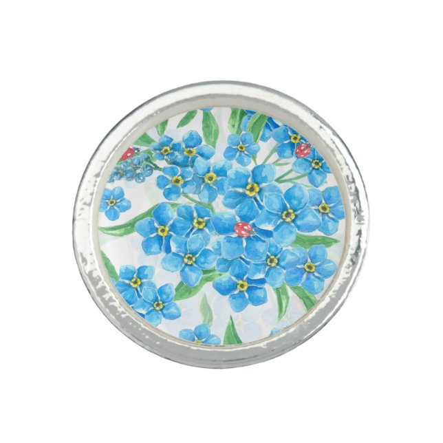Forget me not seamless pattern ring (Front)
