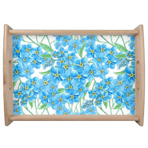 Forget me not seamless pattern serving tray