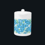 Forget me not seamless pattern teapot<br><div class="desc">Watercolor seamless pattern design with forget me not flowers.</div>