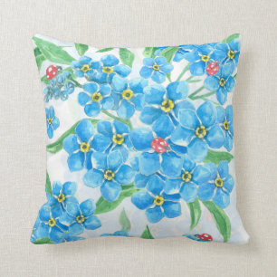 Forget me not seamless pattern throw pillow