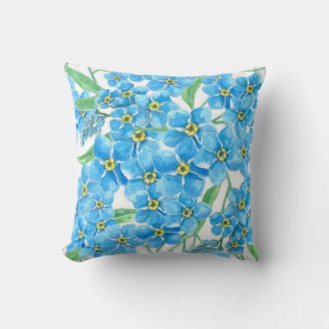 Forget me not seamless pattern throw pillow (Front)