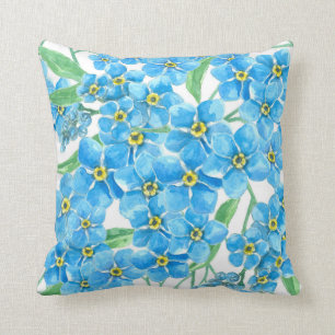 Forget me not seamless pattern throw pillow