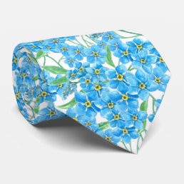 Forget me not seamless pattern tie