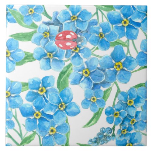 Forget me not seamless pattern tile