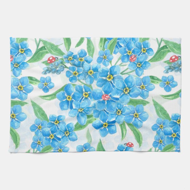 Forget me not seamless pattern towel (Horizontal)