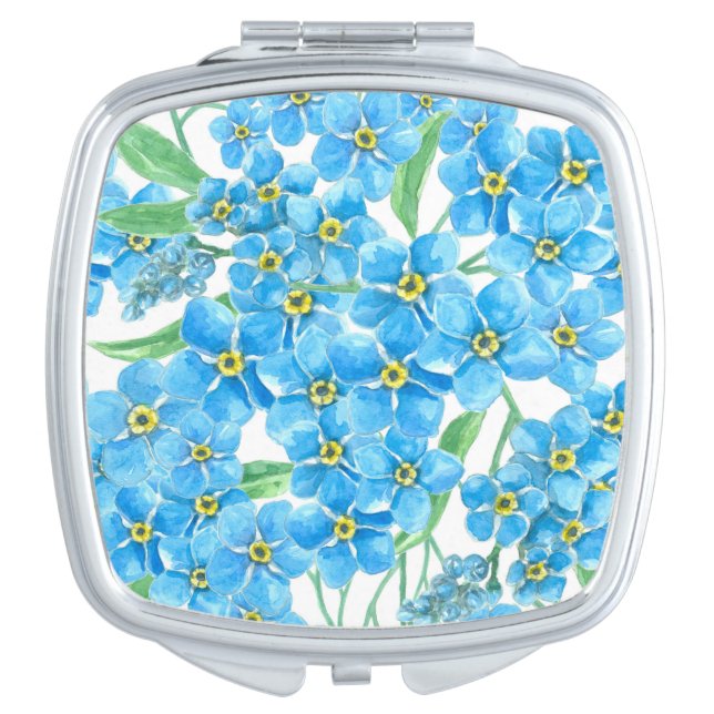 Forget me not seamless pattern vanity mirror (Front)