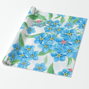 Forget me not seamless pattern wrapping paper