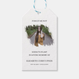 Forget Me Not Seed In Loving Photo Funeral Memory Gift Tags