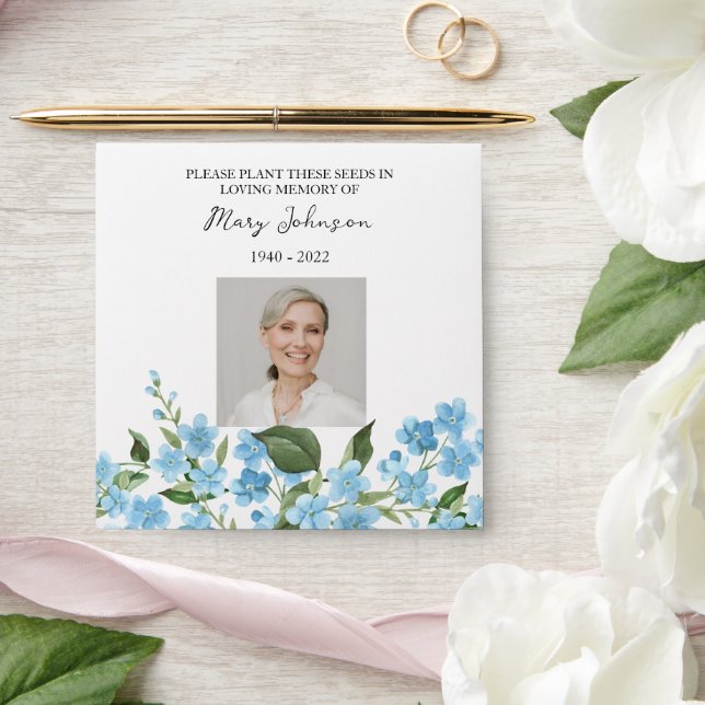 Forget me not Seed Packet  Funeral Envelope (Wedding)
