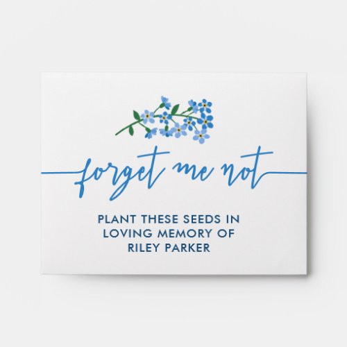 Forget Me Not Seed Packets In Loving Memory Envelope