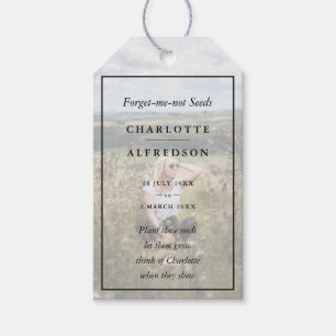 Forget-me-not Seeds Funeral Favor Memorial Photo Gift Tags