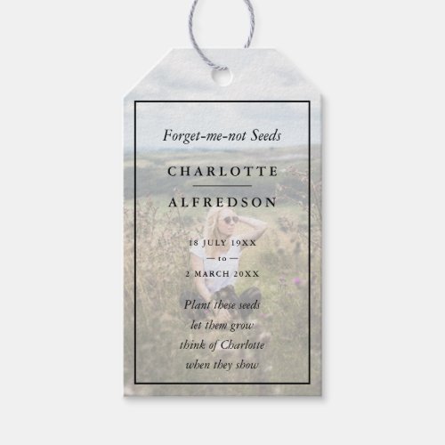 Forget_me_not Seeds  Funeral Favor Memorial Photo Gift Tags