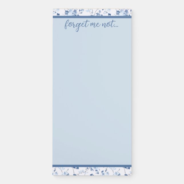 forget ,me not shopping list magnetic notepad (Front)