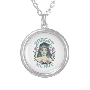 Forget Me Not Silver Plated Necklace