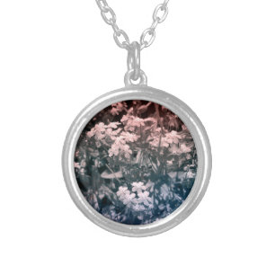 forget me not silver plated necklace