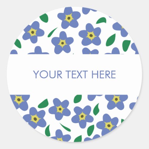 Forget Me Not Stickers Circle Round Labels