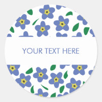 Forget Me Not Stickers, Circle Round Labels