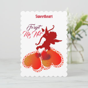Forget Me Not Sweetheart Cupid Angel Custom Holiday Card