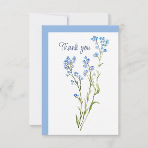 Forget me not Thank you Watercolor Garden Flower